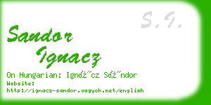 sandor ignacz business card